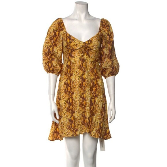 Revolve FAITHFULL THE‎ BRAND Colorful Peasant Smocked Mini Dress UK10 US6 IT42 M - Picture 1 of 11